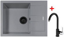 Sinks AMANDA 650 BL Nanogrey + MIX 35 Nanoblack 